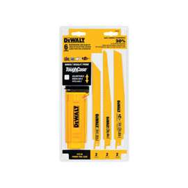 DeWALT DW4896 Reciprocating Saw Blade Set, Bi-Metal, Yellow, Anti-Stick Coated, 6-Piece