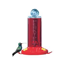 Perky-Pet 217 Hummingbird Feeder, Window-Mount, 2 Ports/Ways, Acrylic/Plastic, Clear/Red