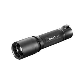 Coast 19221 Long Range Flashlight, LED Lamp, Alkaline, Lithium-Ion Battery, Black