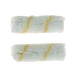 Linzer MR300-2 Paint Roller Cover, All Paints Paint, 3/8 in Thick Nap, Pro Stripe Woven Cover, White/Yellow