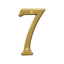 HY-KO Prestige BR-43BB/7 House Number, Character 7, 4 in H Character, Brass Character
