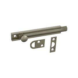 National Hardware MPB1922 Series N336-214 Flush Bolt, 4 in L, Brass, Satin Nickel