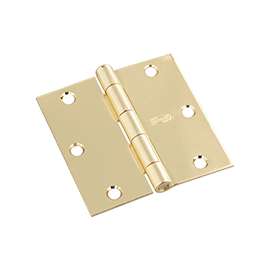 National Hardware N830-320 Square Corner Door Hinge, Steel, Brass