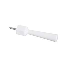 National Hardware N266-593 Door Stop, 3.287 in Projection, Plastic, White
