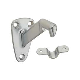 National Hardware N274-274 Handrail Bracket with Strap, 250 lb Weight Capacity, Zinc, Satin Chrome