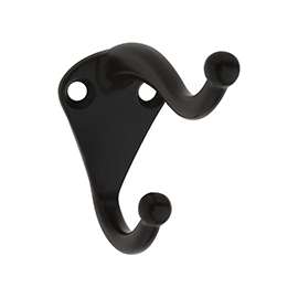 National Hardware MPB160 Series N330-753 Coat and Hat Hook, 35 lb Weight Capacity, 2-Hook, Zinc, Oil-Rubbed Bronze