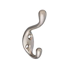National Hardware MPB166 Series N330-860 Coat and Hat Hook, 75 lb Weight Capacity, Zinc, Satin Nickel