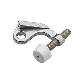National Hardware N830-280 Hinge-Pin Door Stop, 9/32 in Dia Base, Zinc, Satin Chrome
