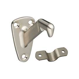 National Hardware N325-548 Handrail Bracket with Strap, 250 lb Weight Capacity, Zinc, Satin Nickel
