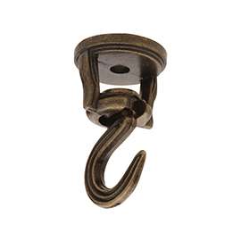 National Hardware V155 Series N249-615 Swag Hook, 30 lb Weight Capacity, Antique Brass