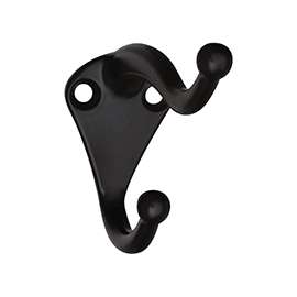 National Hardware V160 Series N330-761 Coat and Hat Hook, 35 lb Weight Capacity, 2-Hook, Zinc, Oil-Rubbed Bronze