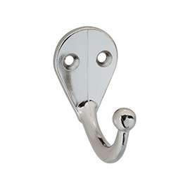 National Hardware V162 Series N274-167 Clothes Hook, 35 lb Weight Capacity, 1-Hook, Zinc, Chrome