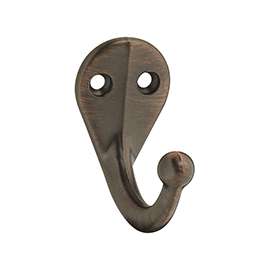 National Hardware V162 Series N334-755 Clothes Hook, 35 lb Weight Capacity, 1-Hook, Zinc, Antique Bronze