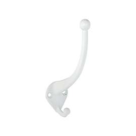National Hardware V164 Series N248-393 Garment Hook, 75 lb Weight Capacity, 2-Hook, Zinc