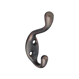 National Hardware V166 Series N335-489 Coat and Hat Hook, 75 lb Weight Capacity, Zinc, Antique Bronze
