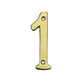 National Hardware V1900 Series N197-780 House Number, Character 1, 1.34 in W x 4 in H Character, Brass Character