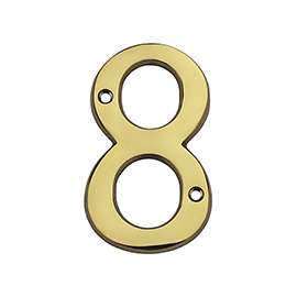 National Hardware V1900 Series N197-855 House Number, Character 8, 2.35 in W x 4 in H Character, Brass Character