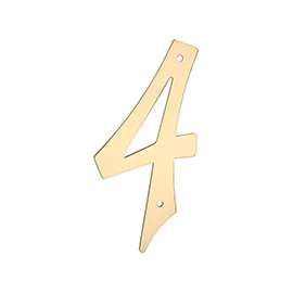 National Hardware V1901 Series N211-623 House Number, Character 4, 2.44 in W x 4 in H Character, Brass Character