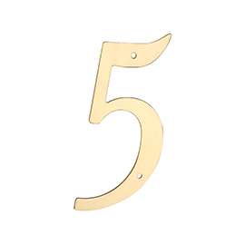 National Hardware V1901 Series N211-631 House Number, Character 5, 1.98 in W x 4 in H Character, Brass Character