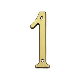 National Hardware V1902 Series N207-175 House Number, Character 1, 1.57 in W x 6 in H Character, Brass Character