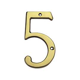National Hardware V1902 Series N207-217 House Number, Character 5, 3.24 in W x 6 in H Character, Brass Character