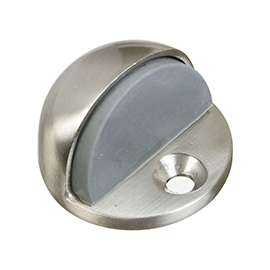 National Hardware V1936 Series N325-324 Door Stop, 1-3/4 in Dia Base, Brass/Rubber, Satin Nickel