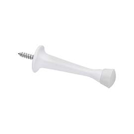 National Hardware N331-017 Door Stop, 1 in Dia Base, 3 in Projection, Zinc, White