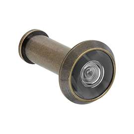 National Hardware V805 Series N336-107 Door Viewer, 200 deg Viewing Angle, 1-3/8 to 2 in Thick Door, Antique Brass