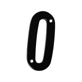 National Hardware V871 Series N238-626 House Number, Character 0, 4 in H Character, Black Character