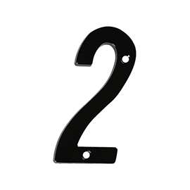 National Hardware V871 Series N238-642 House Number, Character 2, 4 in H Character, Black Character
