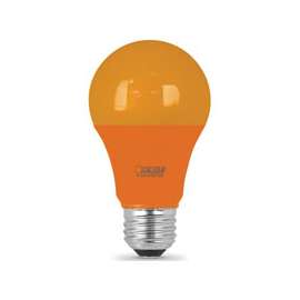 Feit Electric A19/O/10KLED LED Lamp, 120 V, 3.5 W, Medium E26, A19 Lamp, Orange Light