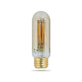 Feit Electric BPVT10/LED Vintage LED Lamp, 120 V, 4 W, Medium E26, T10 Lamp, Soft White Light