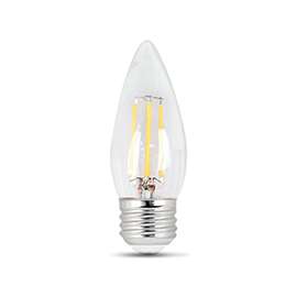 Feit Electric BPETC40/850/LED/2 LED Lamp, 120 V, 4.5 W, Medium E26, Torpedo Tip Lamp, Daylight Light
