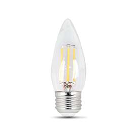 Feit Electric BPETC60/850/LED/2 LED Lamp, 120 V, 5.5 W, Medium E26, Torpedo Tip Lamp, Daylight Light