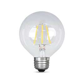 Feit Electric BPG2540/850/LED LED Lamp, 120 V, 4.5 W, Medium E26, G25 Lamp, Daylight Light