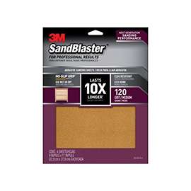 3M SandBlaster 20120-G-4 Sandpaper, 120-Grit, Medium, Aluminum Oxide