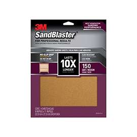 3M SandBlaster 20150-G-4 Sandpaper, 150-Grit, Medium, Aluminum Oxide