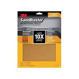 3M SandBlaster 20220-G-4 Sandpaper, 220-Grit, Fine, Aluminum Oxide