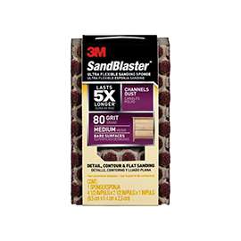 Scotch 20908-80-UFS Sanding Sponge, 80-Grit, Aluminum Oxide