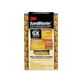 Scotch 20907-220-UFS Sanding Sponge, 220-Grit, Aluminum Oxide