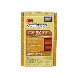 Scotch 20907-220 Sanding Sponge, 220-Grit, Aluminum Oxide, Foam Backing, Gold