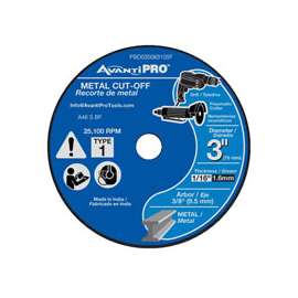 Avanti Pro PBD030063105F Cut-Off Wheel, Aluminum Oxide, 3 in Dia