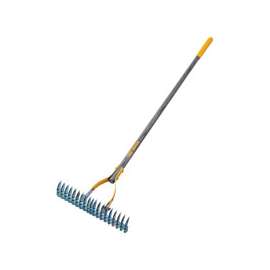 TRUE TEMPER 2914000 Rake Thatch, 15 in L Tine, 19-Tine, Cushion Grip Handle