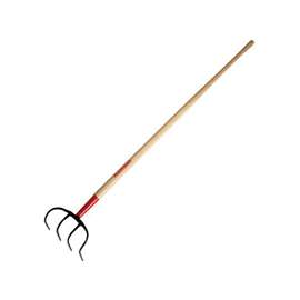 RAZOR-BACK 75212 Manure/Refuse Hook with Handle, 6 in L Tine, 4-Tine