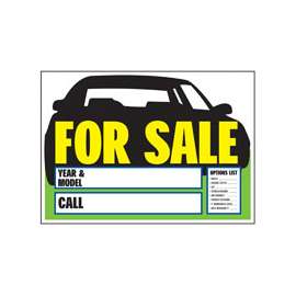 HY-KO 22104 Sign, For Sale (Car), Yellow Legend