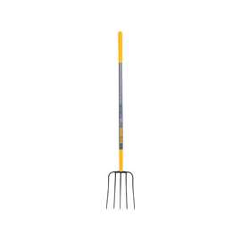 True Temper Manure Fork, Hardwood Handle, Black/Gray Oval Forged Steel Tine