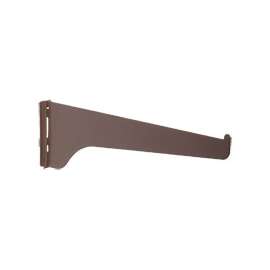 Knape & Vogt 180 BN 10 Single Slotted/Regular Duty Shelf Bracket, 320 lb, 16-Gauge Steel, Brown