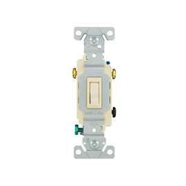 Eaton Wiring Devices 1303-7LA Toggle Switch, 120 V, Wall Mounting, Polycarbonate, Light Almond