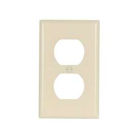 Eaton Wiring Devices 2132LA-BOX Standard-Size Duplex Receptacle Wallplate, 1-Gang, Thermoset, Light Almond