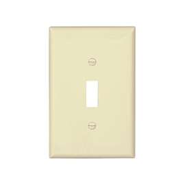 Eaton Wiring Devices PJ1LA Mid-Size Wallplate, 1-Gang, Polycarbonate, Light Almond